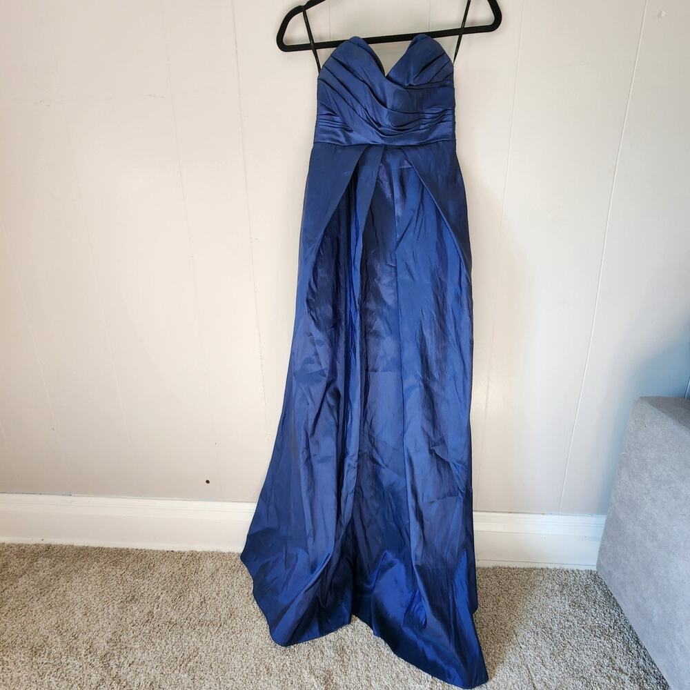 MAKE OFFER WTOO by Watters & Watters Prom Dress Women's 0XL Blue Draped